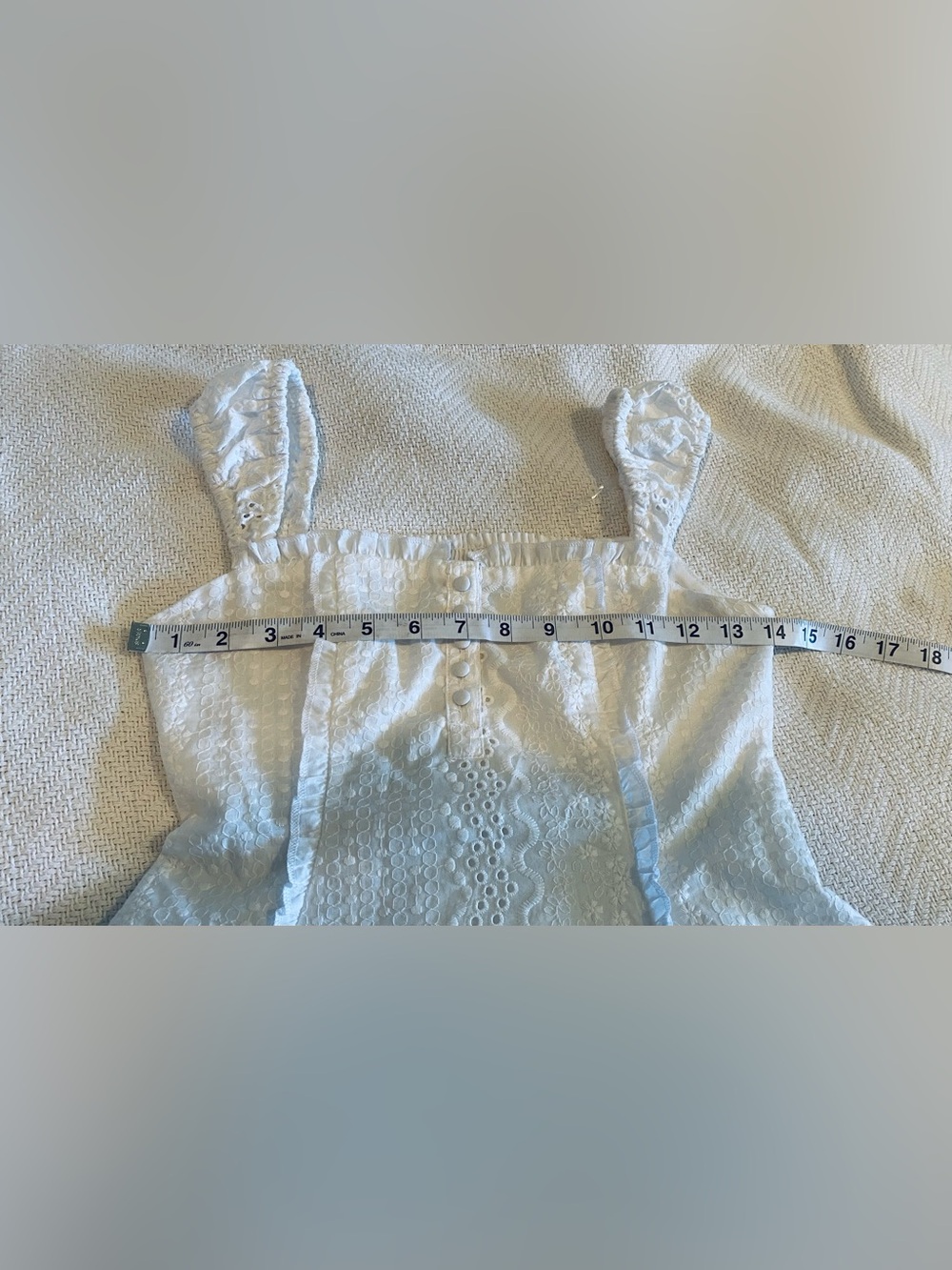 New White Eyelet Ruffle Sundress - Picture 2 of 10